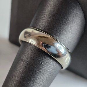 Mens Vintage Estate 14K White Gold Wed Lok Wedding Band Ring, 8.4g E7278